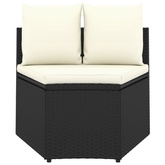 8-częściowa sofa ogrodowa z poduszkami, rattan PE, czarna