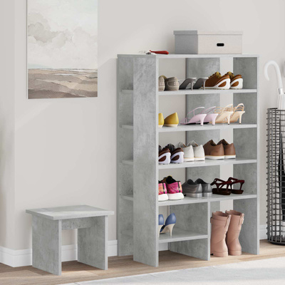 Szafka na buty 2 pcs Betonowy szary Materiał drewnopochodny