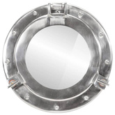 vidaXL Lustro wiszące w kształcie bulaja, Ø30 cm, aluminium i szkło