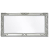vidaXL Lustro ścienne w stylu barokowym, 100x50 cm, srebrne