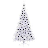 Sztuczna choinka z 300 diodami LED Biały 210 cm PVC i stal