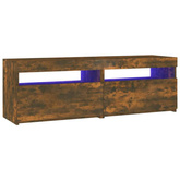 vidaXL Szafka pod TV z oświetleniem LED, przydymiony dąb, 120x35x40 cm wariant 4