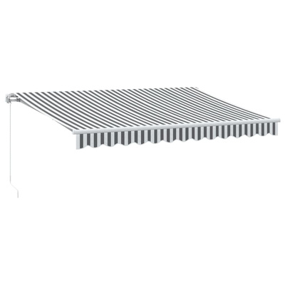 Ręcznie zwijana markiza z LED, antracytowo-biała, 350x250 cm
