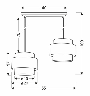 Lampa wisząca z abażurami Rattan biało-kremowa do salonu