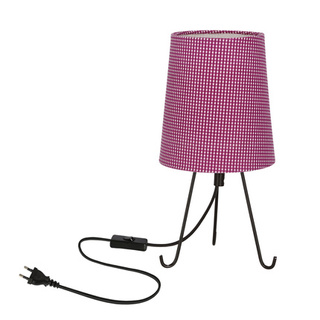 Lampka nocna Smally z abażurem fioletowym E14 lampa stołowa metalowa