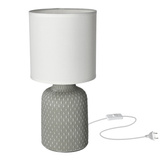 Lampka nocna Iner szara ceramiczna z abażurem Candellux
