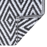 vidaXL Dywan na zewnątrz, biało-czarny, 190x290 cm, PP