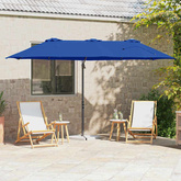 Parasol plażowy 372 x 198 x 243 cm Poliester i aluminium