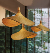 Lampa Wisząca Boho Kapelusz z Włókna Naturalnego Abruzzo Eleonora 50cm E27