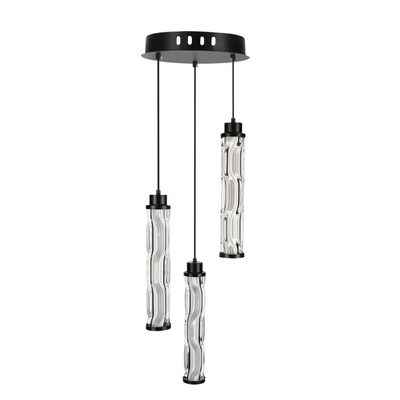 Lampa wisząca Corte potrójna szklana tuba do jadalni 25W LED 3000K