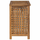 Kosz na pranie naturalny 50 x 35 x 60 cm Lite drewno teakowe