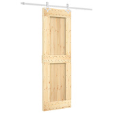 Drzwi przesuwne 70 x 210 cm Lite Drewno Sosnowe (Nieobrobione)