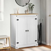 Szafka na buty Biały 86 x 38,5 x 108 cm Lite drewno sosnowe