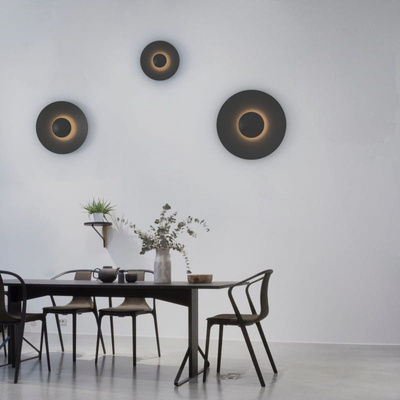 Kinkiet Nowoczesny Czarny okrągły 45cm 12W Abruzzo Orzo