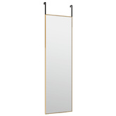 vidaXL Lustro na drzwi, złote, 30x100 cm, szkło i aluminium