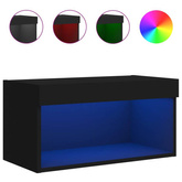 vidaXL Szafka pod TV, z oświetleniem LED, czarna, 60x30x30 cm