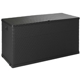 Skrzynia ogrodowa, antracytowa, 120x56x63 cm, rattan PP