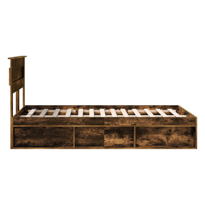 Ramka łóżka Dąb wędzony 120 x 190 cm Drewno inżynieryjne