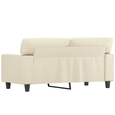 2-osobowa sofa, kremowy, 120 cm, sztuczna skóra