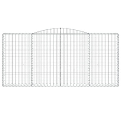 Kosze gabionowe, 4 szt, 400x30x180/200 cm, galwanizowane żelazo