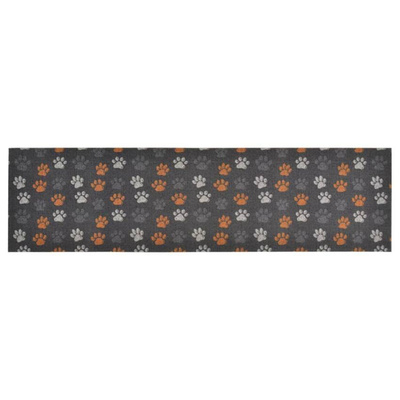 vidaXL Dywanik kuchenny, wzór w odciski łapki, 45x150 cm, aksamitny