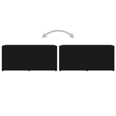 vidaXL Szafka pod TV, czarna, 80x34x36 cm materiał drewnopochodny