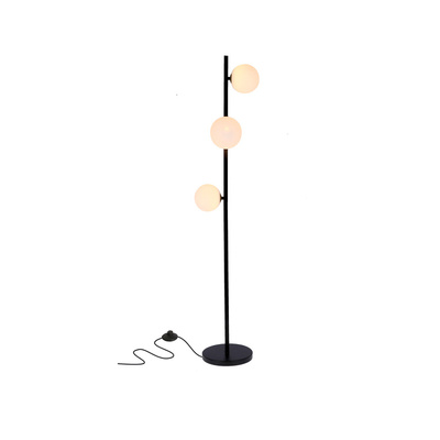 Lampa podłogowa czarny + złoty Kama 53-01238