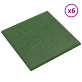 Płytki ochronne przed upadkiem 6 pcs zielony 50 x 50 cm Guma