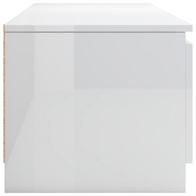 vidaXL Szafka pod TV, wysoki połysk, biała, 140x40x35,5 cm