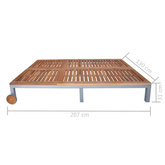 vidaXL Podwójny leżak, lite drewno akacjowe