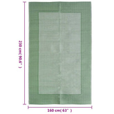 vidaXL Dywan zewnętrzny, zielony, 160 x 230 cm, PP model standard