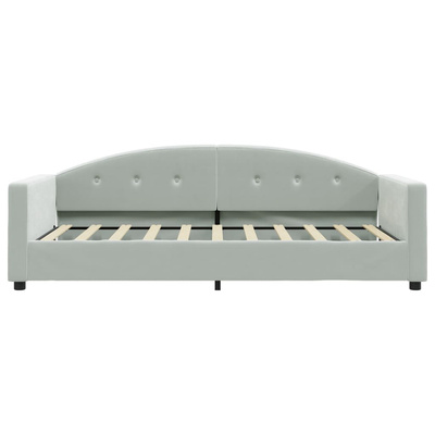 Sofa z funkcją spania, jasnoszara, 80x200 cm, obita aksamitem