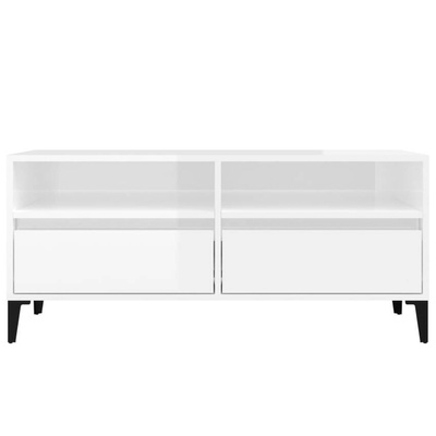 vidaXL Szafka pod TV, wysoki połysk, biała, 100x34,5x44,5 cm model standard