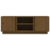 Szafka pod TV, miodowy brąz, 110x35x40,5cm, lite drewno sosnowe vidaXL