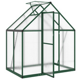 Szklarnia z ramą podstawy, zielona, 169x114x195 cm, aluminium
