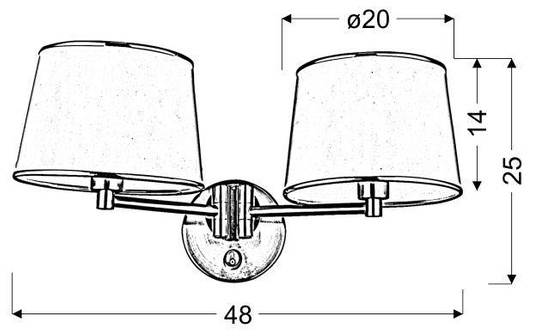 lampa ścienna kinkiet candellux ibis 2xE14 22-00890 E14 satyna