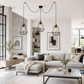 Lampa wisząca Primo czarno-złota potrójna metalowa nad stół do jadalni
