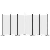 Parawan 6-panelowy, biały, 520x180 cm, tkanina