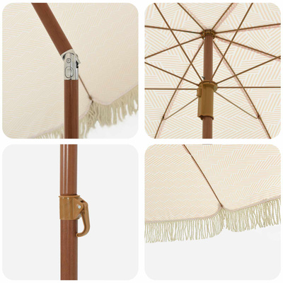 Parasol plażowy Żółty i Biały 205 x 205 x 210 cm