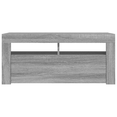 Szafka pod TV z oświetleniem LED, szary dąb sonoma, 90x35x40 cm vidaXL