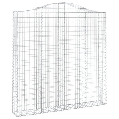 Kosze gabionowe, 4 szt, 200x30x200/220 cm, galwanizowane żelazo