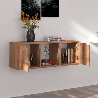 vidaXL Szafka pod TV, brązowy dąb, 88,5x27,5x30,5 cm