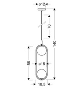 Lampa wisząca CORDEL elegancka - złoty szczotkowany z mlecznymi kloszami kulkami - nowoczesne oświetlenie salonu 2x G9 LED