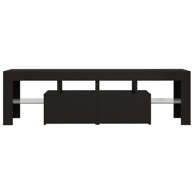 vidaXL Szafka pod TV z oświetleniem LED, czarna, 140x36,5x40 cm