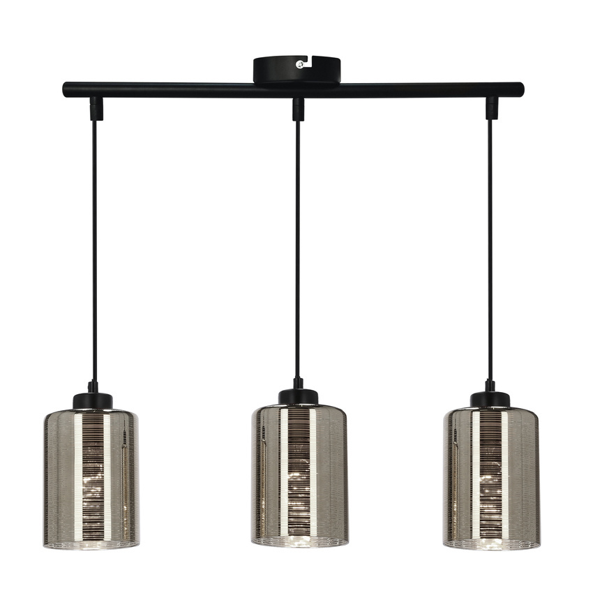 Lampa wisząca sufitowa chromowa szklana 3x60W Cox Candellux 33-53886