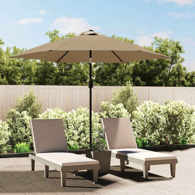 Parasol ogrodowy na metalowym słupku, 300 cm, kolor taupe