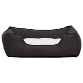 vidaXL Legowisko dla psa, ciemnoszaro-białe, 85,5x70x23 cm, wygląd lnu