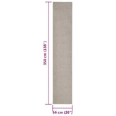 vidaXL Dywanik, naturalny sizal, 66x350 cm, piaskowy