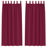 Firany blackout z kółkami 2 pcs Czerwone wino 245 x 140 cm