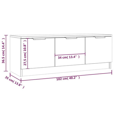 vidaXL Szafka pod TV, wysoki połysk, biała, 100x35x55 cm